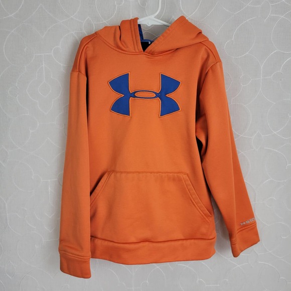 Under‎ Armour Kid's Orange Pullover Hoodie Sweater - Picture 1 of 3